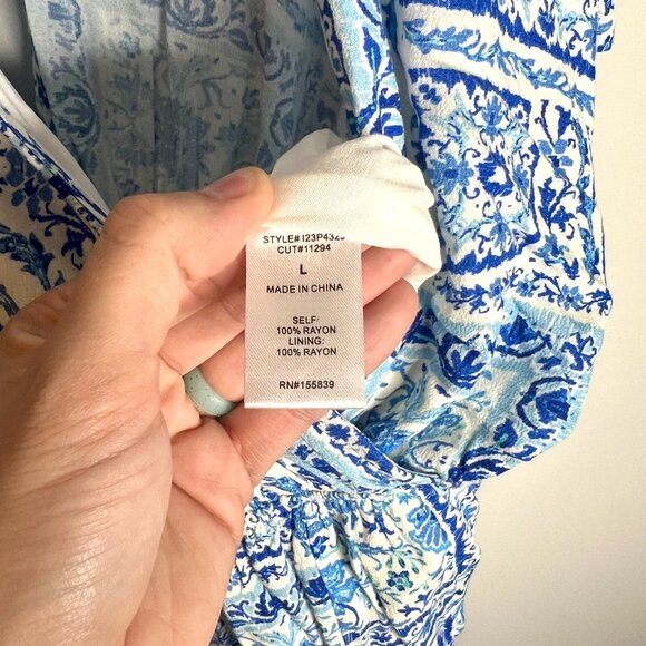 VICI Majorca Printed Short Sleeve Pocketed Romper Resortwear Vacation Sz L NWT - Picture 5 of 6